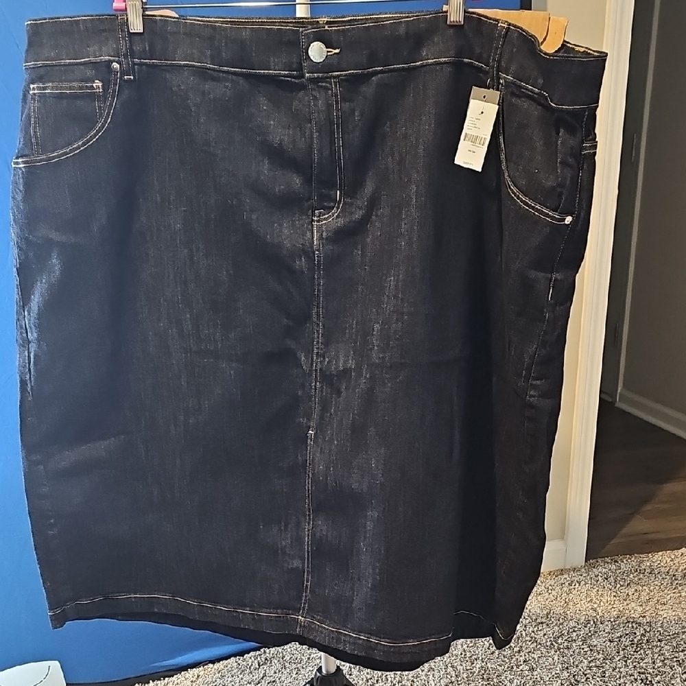 Lane Bryant High Rise Dark Denim Pencil Skirt Size 34/36